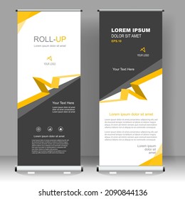 Business Roll up banner vertical template design, for brochure, business, flyer, infographics. modern x-banner and flag-banner advertising. vector illustration