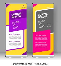 Business Roll up banner vertical template design, for brochure, business, flyer, infographics. modern x-banner and flag-banner advertising. vector illustration