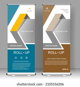 Business Roll up banner vertical template design, for brochure, business, flyer, infographics. modern x-banner and flag-banner advertising. vector illustration