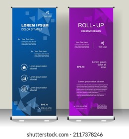 Business Roll up banner vertical template design, for brochure, business, flyer, infographics. modern x-banner and flag-banner advertising. vector illustration