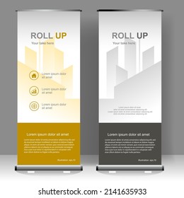 Business Roll up banner vertical template design, for brochure, business, flyer, infographics. modern x-banner and flag-banner advertising. vector illustration