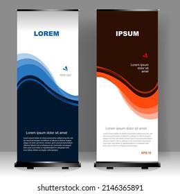 Business Roll up banner vertical template design, for brochure, business, flyer, infographics. modern x-banner and flag-banner advertising. vector illustration