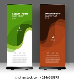 Business Roll up banner vertical template design, for brochure, business, flyer, infographics. modern x-banner and flag-banner advertising. vector illustration