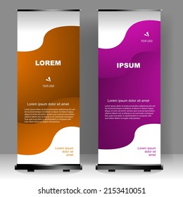 Business Roll up banner vertical template design, for brochure, business, flyer, infographics. modern x-banner and flag-banner advertising. vector illustration