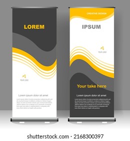 Business Roll up banner vertical template design, for brochure, business, flyer, infographics. modern x-banner and flag-banner advertising. vector illustration