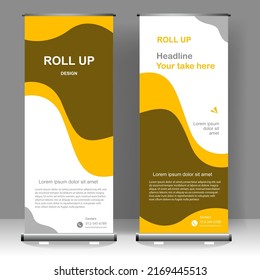 Business Roll up banner vertical template design, for brochure, business, flyer, infographics. modern x-banner and flag-banner advertising. vector illustration
