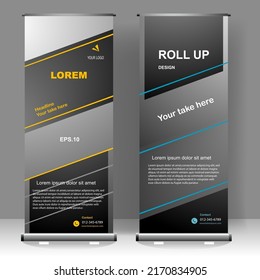 Business Roll up banner vertical template design, for brochure, business, flyer, infographics. modern x-banner and flag-banner advertising. vector illustration