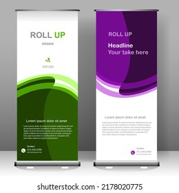 Business Roll up banner vertical template design, for brochure, business, flyer, infographics. modern x-banner and flag-banner advertising. vector illustration