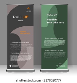 Business Roll up banner vertical template design, for brochure, business, flyer, infographics. modern x-banner and flag-banner advertising. vector illustration