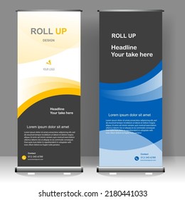 Business Roll up banner vertical template design, for brochure, business, flyer, infographics. modern x-banner and flag-banner advertising. vector illustration