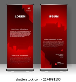 Business Roll up banner vertical template design, for brochure, business, flyer, infographics. modern x-banner and flag-banner advertising. vector illustration