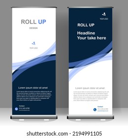 Business Roll up banner vertical template design, for brochure, business, flyer, infographics. modern x-banner and flag-banner advertising. vector illustration