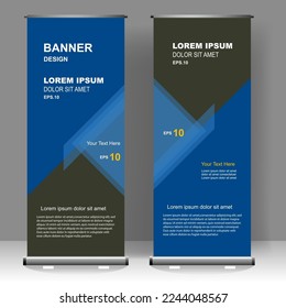 Business Roll up Banner Vertikal Template Design, für Broschüren, Business, Flyer, Infografiken. moderne x-banner- und Flaggenbanner-Werbung. Vektorgrafik