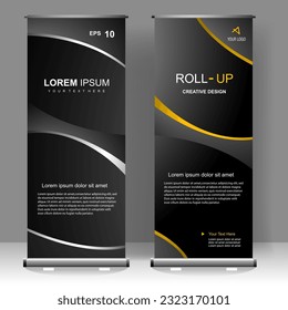 Business Roll up diseño de plantillas verticales de banner, para folletos, negocios, volante, infografías. moderna publicidad de x-banner y banner. ilustración vectorial