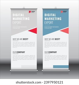 Business Roll up banner vertical template design, for business, infographics. modern x-banner and flag-banner advertising. vector illustration