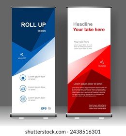 Business Roll up banner vertical template design, for brochure, business, flyer, infographics. modern x-banner and flag-banner advertising. vector illustration