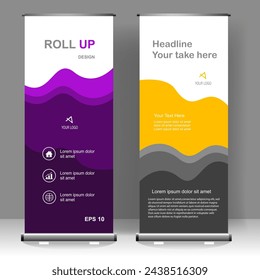 Diseño vertical de la plantilla del banner, para el folleto, el negocio, el volante, las infografías. moderno x-banner y bandera-banner publicitario. ilustración vectorial