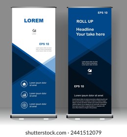 Business Roll up banner vertical template design, for brochure, business, flyer, infographics. modern x-banner and flag-banner advertising. vector illustration