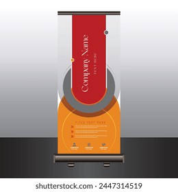 Business Roll up banner vertical template design, for brochure, x-banner and flag - banner advertising. vector illustration
