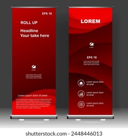 Business Roll up banner vertical template design, for brochure, business, flyer, infographics. modern x-banner and flag-banner advertising. vector illustration