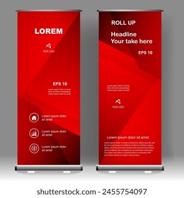 Business Roll up banner vertical template design, for brochure, business, flyer, infographics. modern x-banner and flag-banner advertising. vector illustration