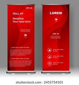 Business Roll up banner vertical template design, for brochure, business, flyer, infographics. modern x-banner and flag-banner advertising. vector illustration