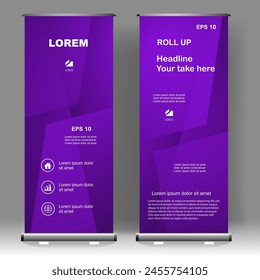 Business Roll up banner vertical template design, for brochure, business, flyer, infographics. modern x-banner and flag-banner advertising. vector illustration