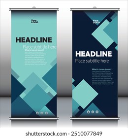 Business Roll up banner vertical template design, for brochure, business, flyer, infographics. modern x-banner and flag-banner advertising. vector illustration