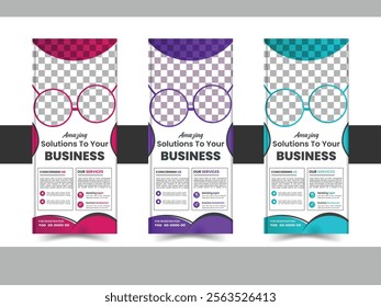 Business Roll up banner vertical template design, for brochure, business, flyer. modern x-banner and flag-banner advertising. vector illustration.