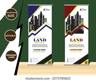 Business Roll up banner vertical template design, for brochure, business, flyer, infographics. modern x-banner and flag-banner advertising. vector illustration