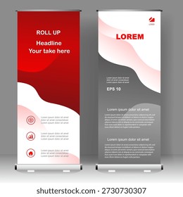 Business Roll up banner vertical template design, for brochure, business, flyer, infographics. modern x-banner and flag-banner advertising. vector illustration