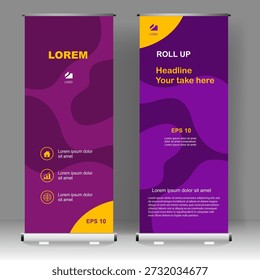 Business Roll up Banner vertikale Vorlage Design, für Broschüre, Geschäft, Flyer, Infografiken. moderne X-Banner und Flaggenbanner Werbung. Vektorgrafik