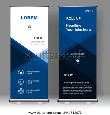 Business Roll up banner vertical template design, for brochure, business, flyer, infographics. modern x-banner and flag-banner advertising. vector illustration