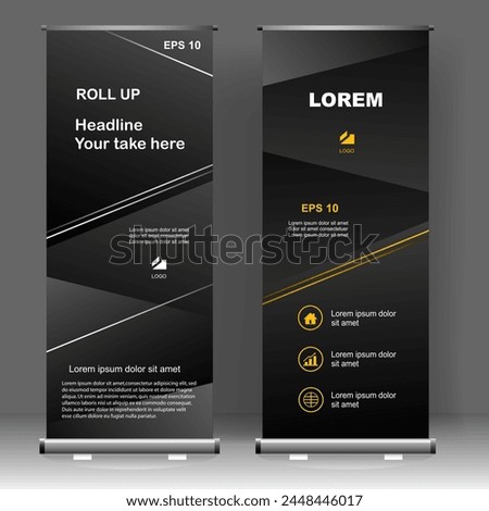 Business Roll up banner vertical template design, for brochure, business, flyer, infographics. modern x-banner and flag-banner advertising. vector illustration