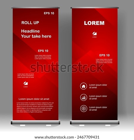 Business Roll up banner vertical template design, for brochure, business, flyer, infographics. modern x-banner and flag-banner advertising. vector illustration	
