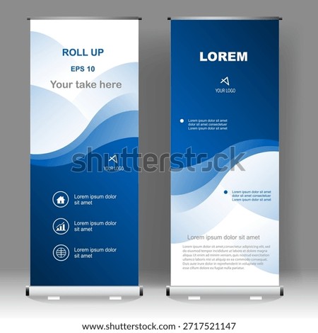 Business Roll up banner vertical template design, for brochure, business, flyer, infographics. modern x-banner and flag-banner advertising. vector illustration