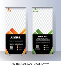 Plantilla de diseño de resumen de negocio. Antecedentes abstractos, pancarta x moderna, diseño rectangular de color verde y rojo.