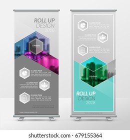 Business roll up design template, Vertical  flag-banner design layout, standee display promoting brochure flyer banner cover presentation in vector templates.