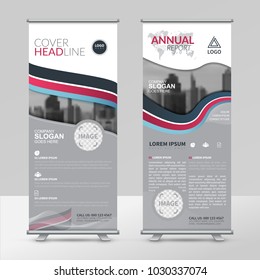 Business roll up design template, X-stand, Vertical flag-banner design layout, standee display promoting, brochure, Corporate flyer sale banner cover presentation in vector template.