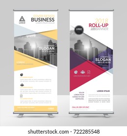 Business roll up design template, X-stand, Vertical flag-banner design layout, standee display promoting, brochure, Corporate flyer sale banner cover presentation in vector template.