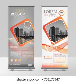 Business roll up design template, X-stand, Vertical flag-banner design layout, standee display promoting, brochure, Corporate flyer sale banner cover presentation in vector template.