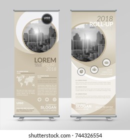 Business roll up design template, X-stand, Vertical flag-banner design layout, standee display promoting, brochure, Corporate flyer sale banner cover presentation in vector template.
