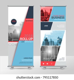 Business roll up design template, X-stand, Vertical flag-banner design layout, standee display promoting, brochure, Corporate flyer sale banner cover presentation in vector template.
