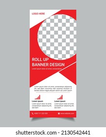 Business roll up display standee for presentation purpose Vector design template