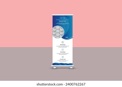 Business roll up display standee for presentation purpose