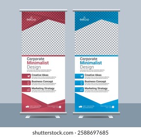 Business roll up display standee for presentation purpose