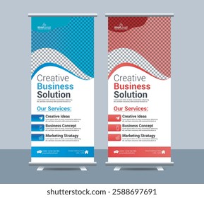 Business roll up display standee for presentation purpose