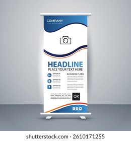 Business roll up display standee for presentation purpose