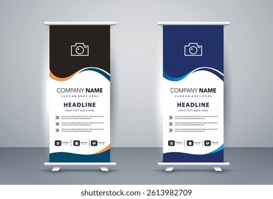 Business roll up display standee for presentation purpose