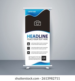 Business roll up display standee for presentation purpose